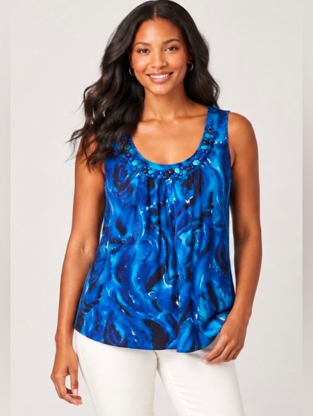 ❤ NWOT! MICHAEL MICHAEL KORS BEADED SLEEVELESS TOP, 12P